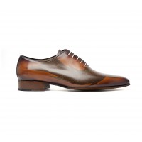 koï tattoed calf one cut oxford with a camel patina