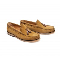 Mocassin cuir velours sable