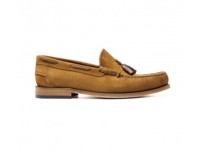 Mocassin cuir velours sable