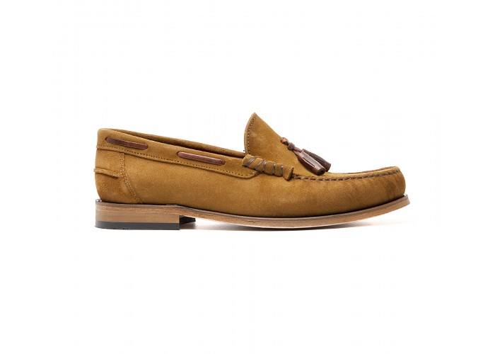 Mocassin cuir velours sable