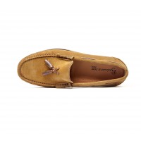 Mocassin cuir velours sable