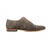 Grey suede straight cap toe oxford