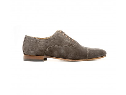 Grey suede straight cap toe oxford