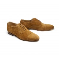 Tabac suede straight cap toe oxford