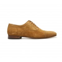 Tabac suede straight cap toe oxford