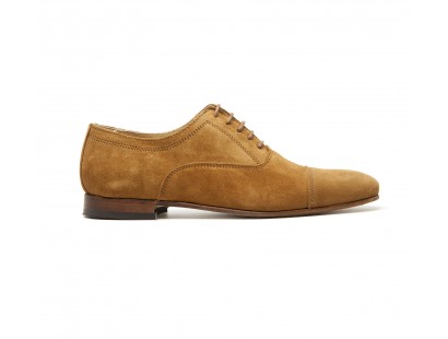 Tabac suede straight cap toe oxford