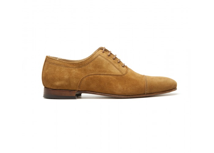 Tabac suede straight cap toe oxford