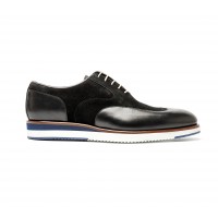 bi-material golf toe oxford with white sole