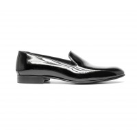 black patent leather slippers