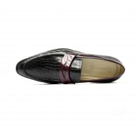 Patent crocodile style leather Loafers