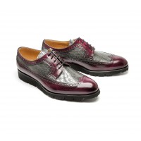 patent croco style leather on brogues