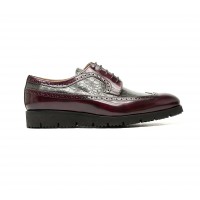 patent croco style leather on brogues