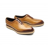 One cut oxfords in whisky calf " BIG SOLES"