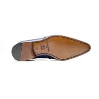Derby in blue patinated calf leather