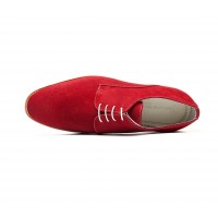 red "suede" derby white rubber sole