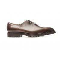 brown one cut oxfords with commando rubber soles