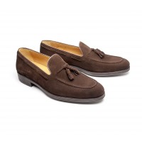 Mocassin en "daim" marron semelle gomme