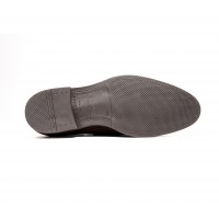 Mocassin en "daim" marron semelle gomme