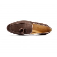 Mocassin en "daim" marron semelle gomme