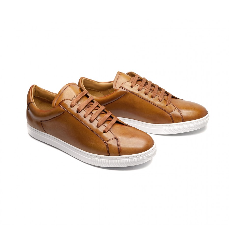 cognac leather sneakers - Edouard de seine