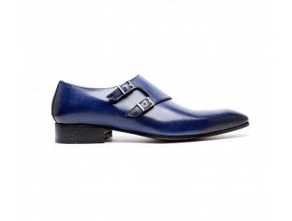double monk in blue calf