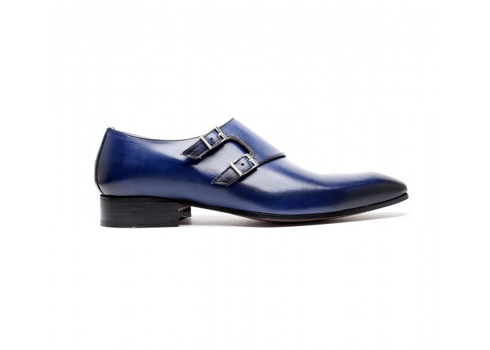 double monk in blue calf