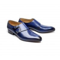 double monk in blue calf