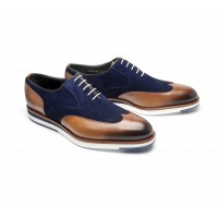 bi-material brogue with white sole