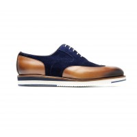 bi-material brogue with white sole