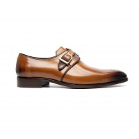 Cognac calf monk