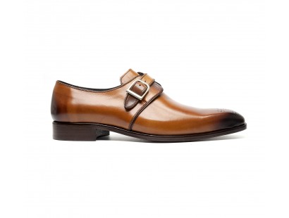 Cognac calf monk