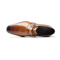 Cognac calf monk