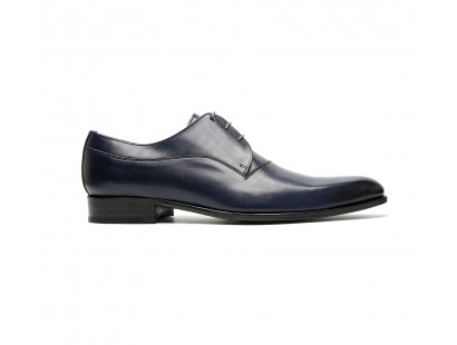 Plain derby in black blue calf
