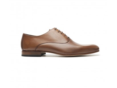 smooth brown calf leather oxfords