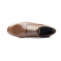 smooth brown calf leather oxfords