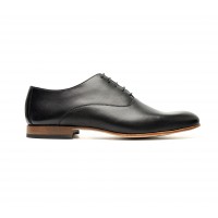 smooth black calf leather oxfords