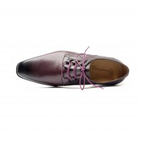 Derby ghillie en veau bordeaux patiné