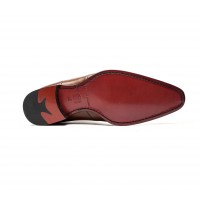double monk oxfor in brown calf leather