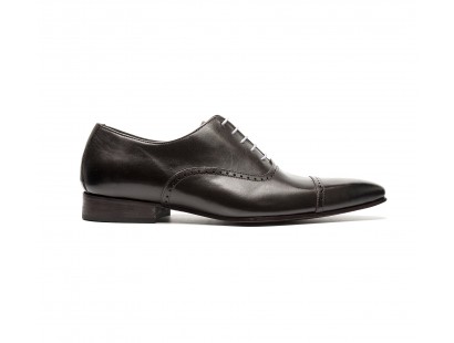 dark brown captoe oxford