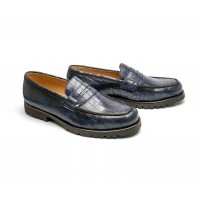 embossed calf leather penny loafer - commando soles