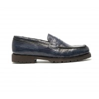 embossed calf leather penny loafer - commando soles