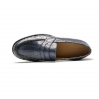 embossed calf leather penny loafer - commando soles