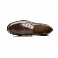 embossed calf leather penny loafer - commando soles