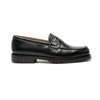 embossed calf leather penny loafer - commando soles
