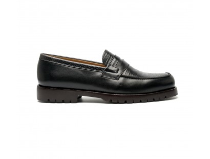 embossed calf leather penny loafer - commando soles