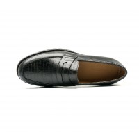 embossed calf leather penny loafer - commando soles