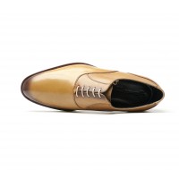 Plain oxford in whisky color calf with white rubber sole