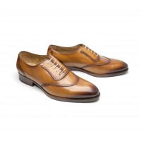 honey calf oxford with hand stitching