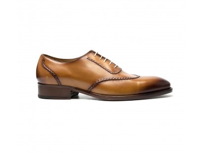 honey calf oxford with hand stitching