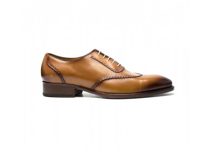 honey calf oxford with hand stitching